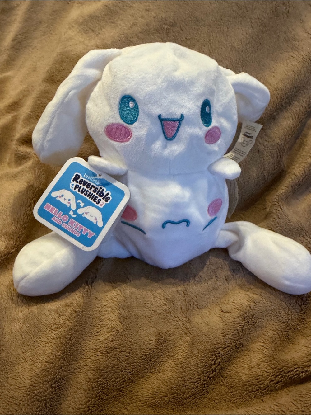 New w/tags TeeTurtle Sanrio Cinnamoroll Reversible Plush Hello Kitty & Friends!